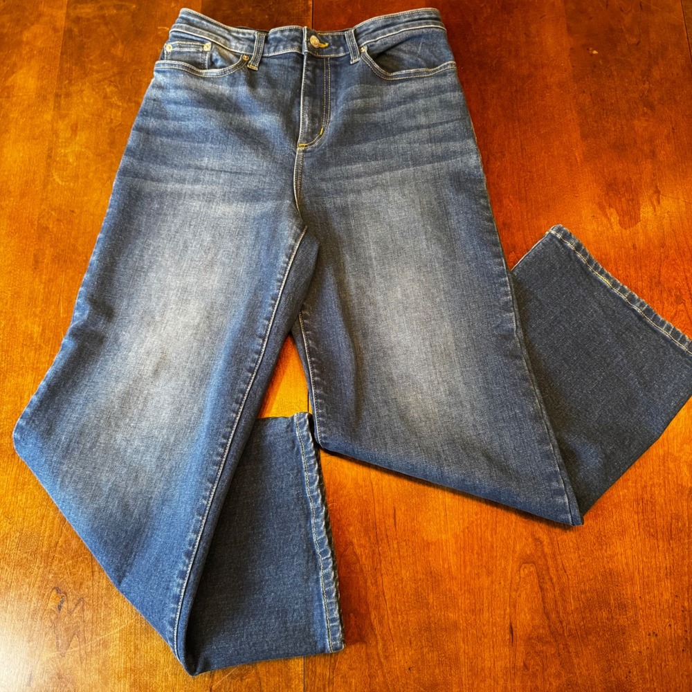 Neems Jeans Womens 28 Blue Wide Leg High Rise Medium Wash Los Angeles Denim